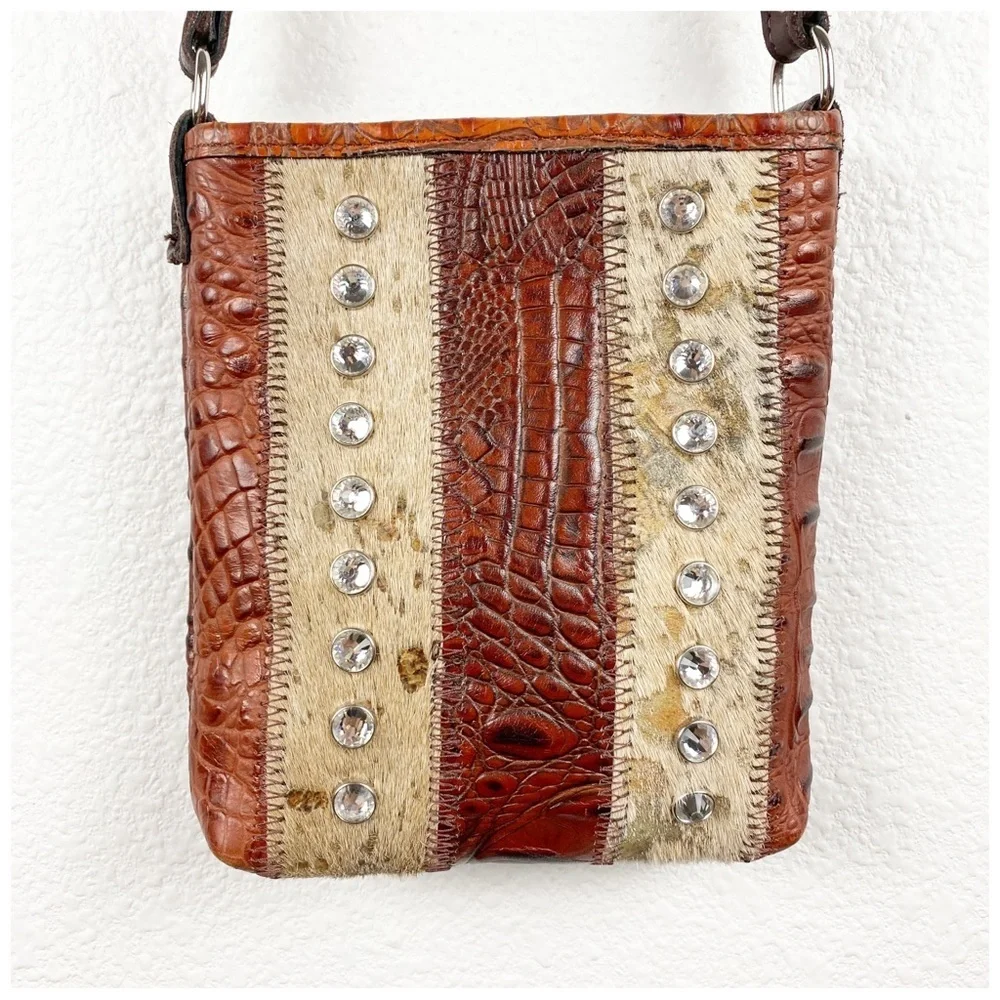 Raviani Leather Croc Embossed‎ Crossbody
